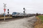 Crossing over to track 2, the eastbound California Zephyr rolls through CP 1896 and in to track warrant territory